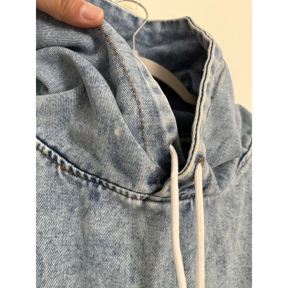 Denim Hoodie Pullover Sweatshirt Manfinity‎ Mens XXL Streetwear Skate Hip Hop
